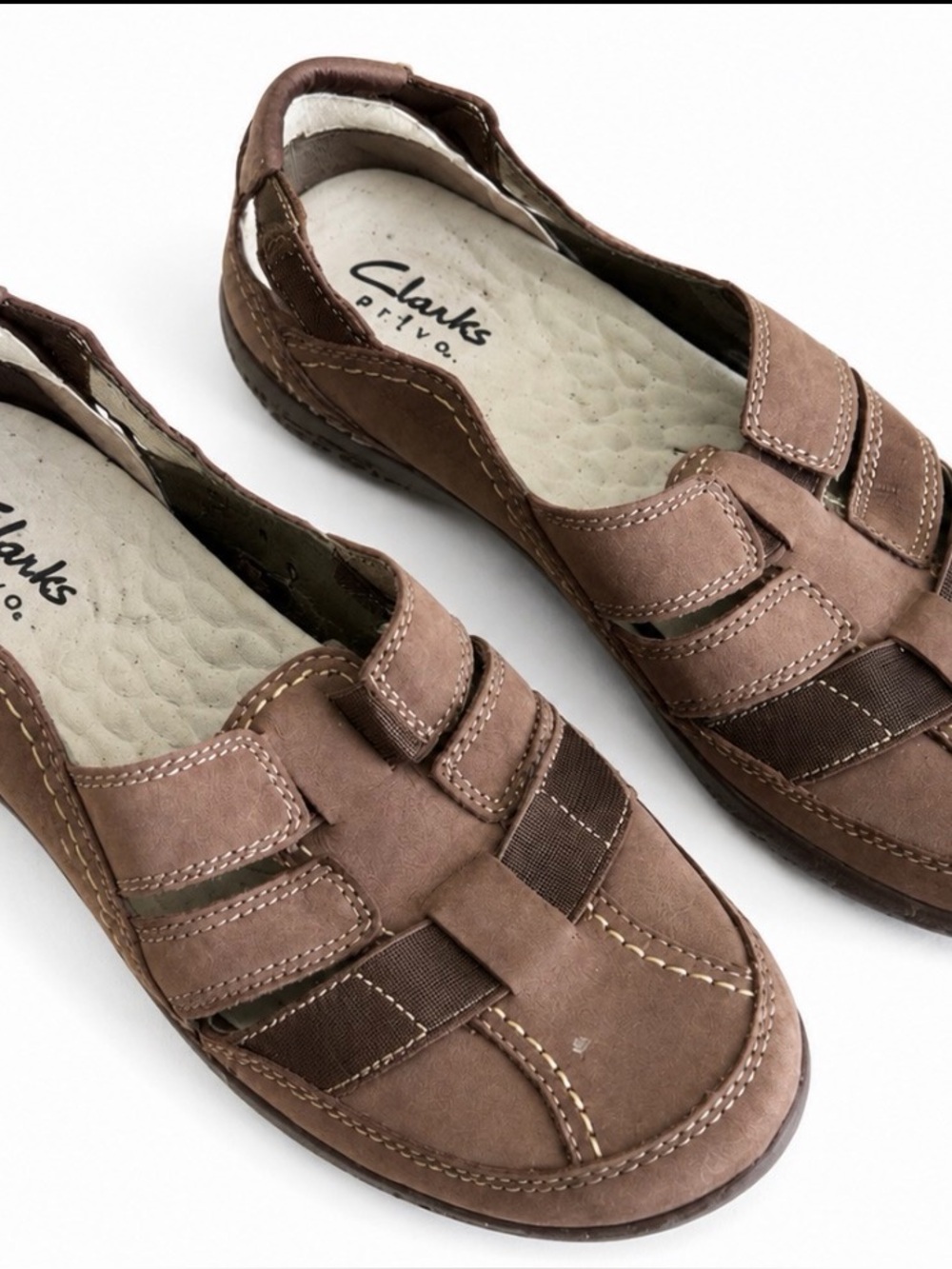 Clarks Arla Vibe‎ Brown Leather Slip-On Flats